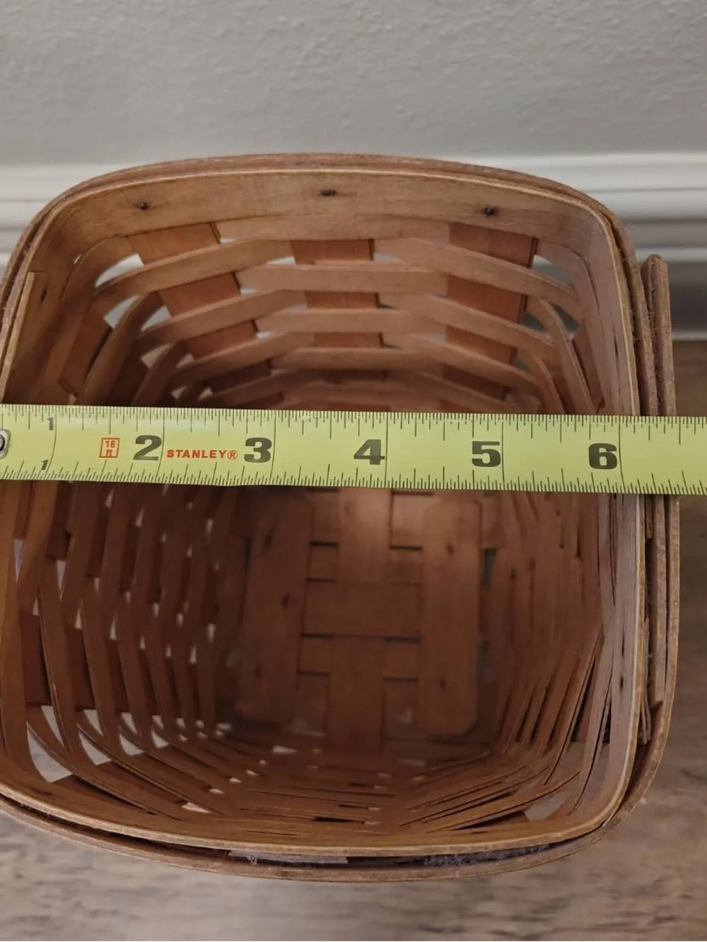 Vtg Longaberger Woven Basket Wooden Signed BEC 1995 Country Farmhouse 8” Tall